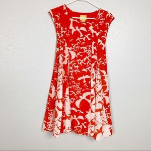 Maeve India Bird Dress FLAWED Orange XS